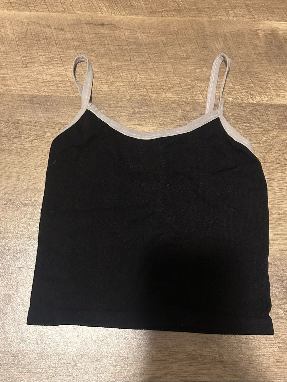 Forever 21 Black Spaghetti Strap Camisole with Cream Trim